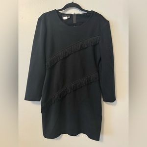 Vintage fringe black dress